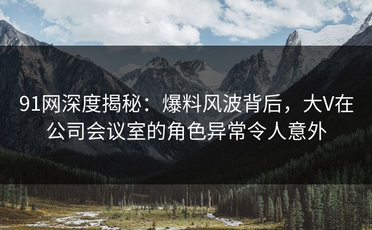 91网深度揭秘：爆料风波背后，大V在公司会议室的角色异常令人意外