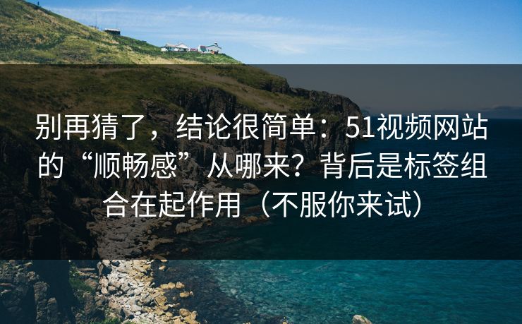 别再猜了，结论很简单：51视频网站的“顺畅感”从哪来？背后是标签组合在起作用（不服你来试）